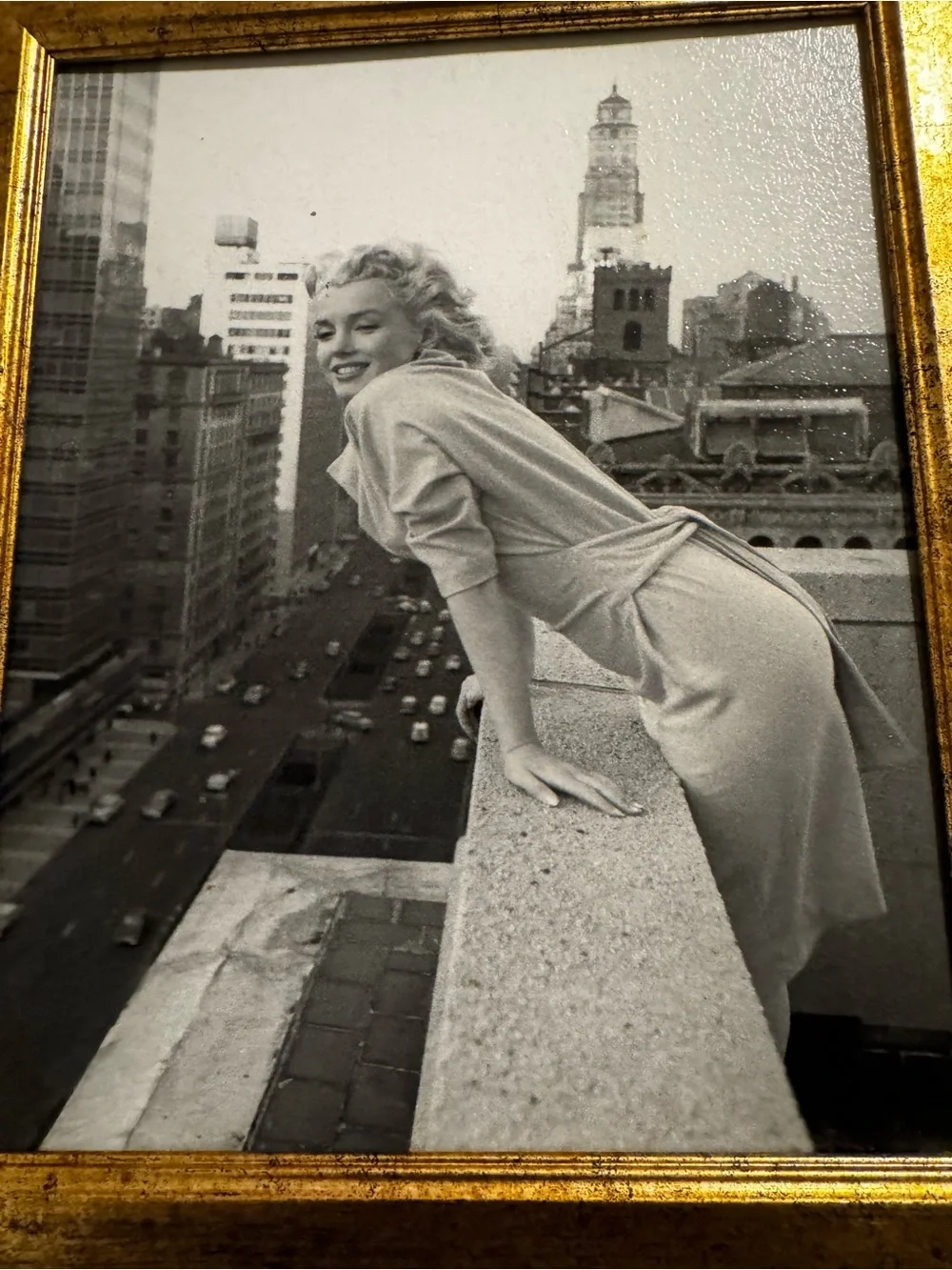 Gold Frame Wall Art with Black & White Photo